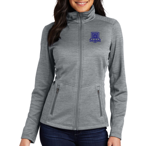 Port Authority Ladies Digi Stripe Fleece Jacket - Embroidered Logo Thumbnail