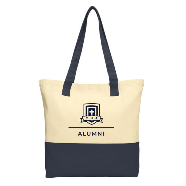 Port Authority® Colorblock Cotton Tote - Printed Logo Thumbnail