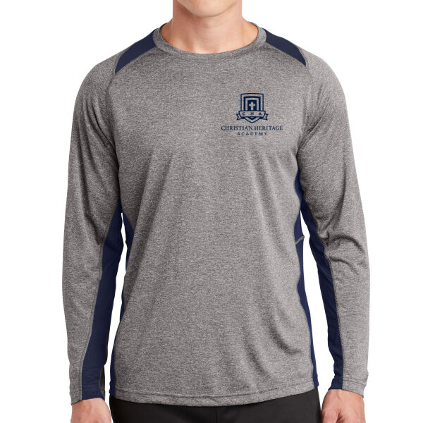 Sport-Tek Long Sleeve Heather Colorblock Contender Tee - Printed Logo Thumbnail
