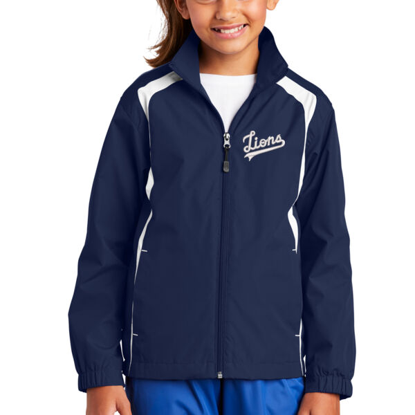 Sport-Tek Youth Colorblock Raglan jacket - Embroidered Logo Thumbnail