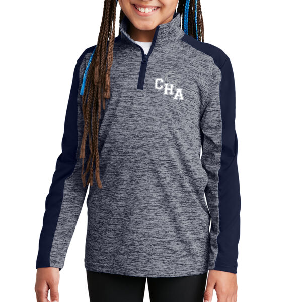 Sport-Tek Youth PosiCharage Electric Heather 1/4-Zip Pullover - Printed Logo Thumbnail
