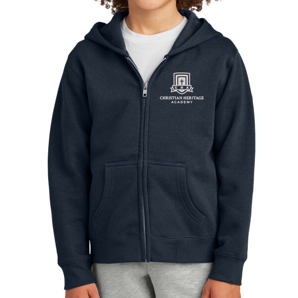 District Youth V.I.T Fleece Full-Zip Hoodie - Embroidered Logo Thumbnail